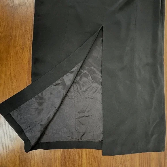 JONES NEW YORK EVENING Black Sleeveless Maxi Dress Sz 14 Satin Trim Gown Formal - Picture 6 of 12